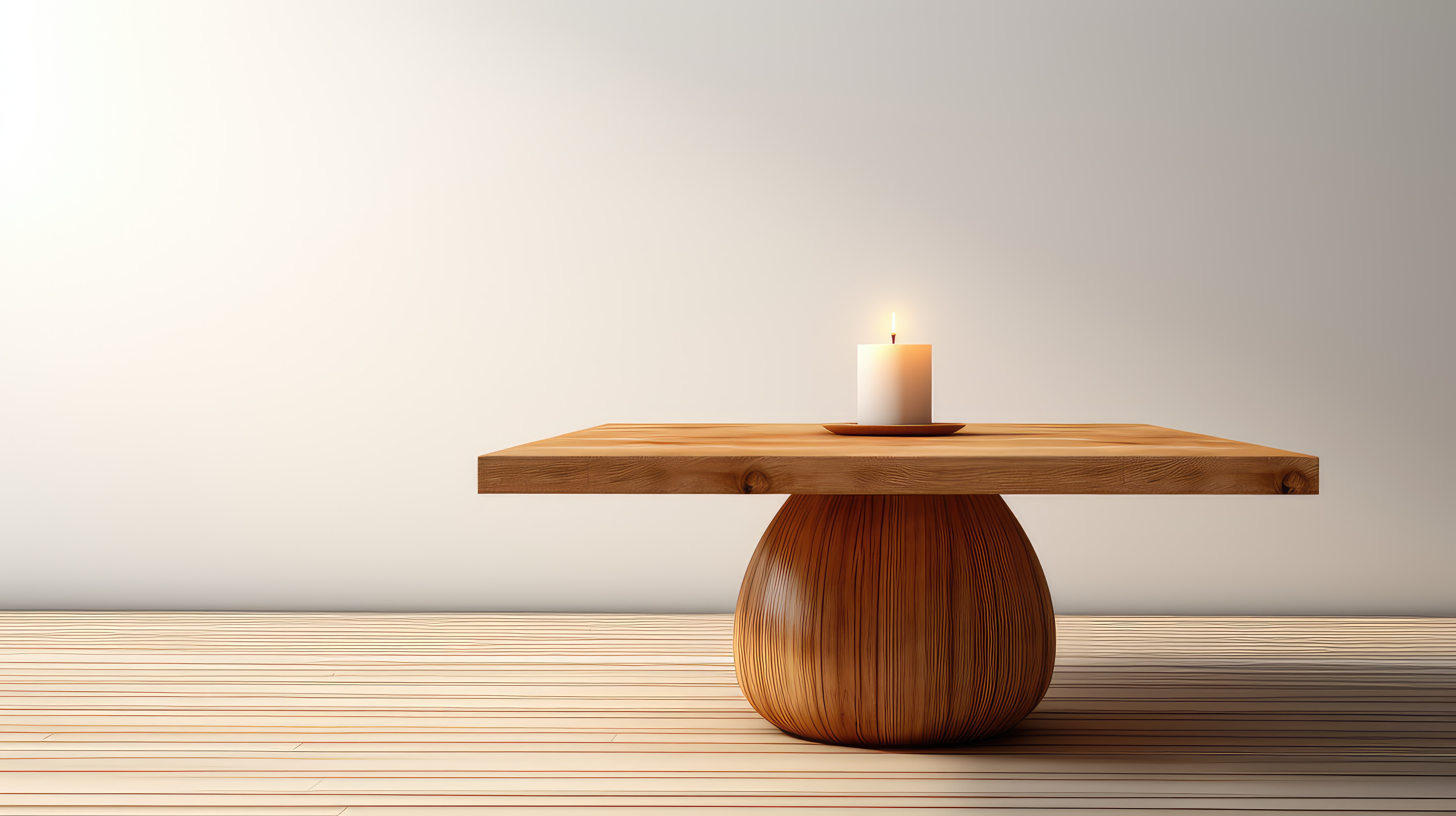 minimalist wood table perspective minimalist wood table perspective illustration candle burning, center simplicity, glow peaceful minimalist wood table perspective